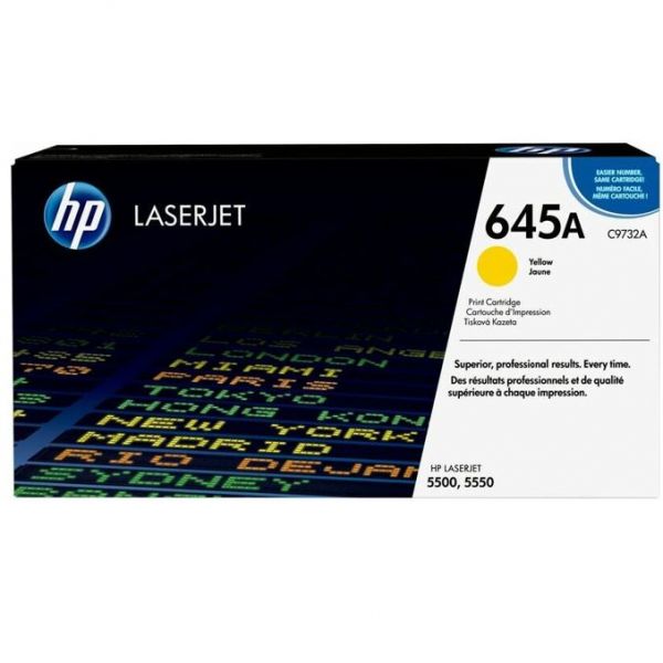 HP645A tonera kasete oriģ. C9732A dzeltena (HP 645A Yellow Original Toner Cartridge)