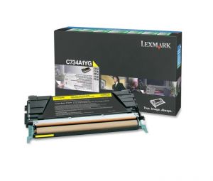 C734A1YG Lexmark printera oriģ. tonera kasete dzeltena 734646047586 (Lexmark Toner Lexmark toner C734A1YG Yellow)