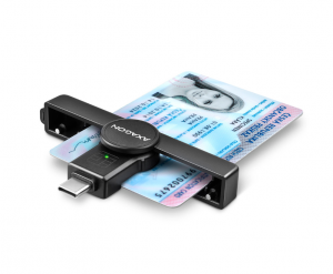 ID karšu lasītājs AXAGON Foldable pocket USB-C CRE-SMPC
