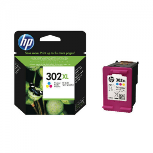 HP302XL krāsaina oriģ. tintes kasetne F6U67AE